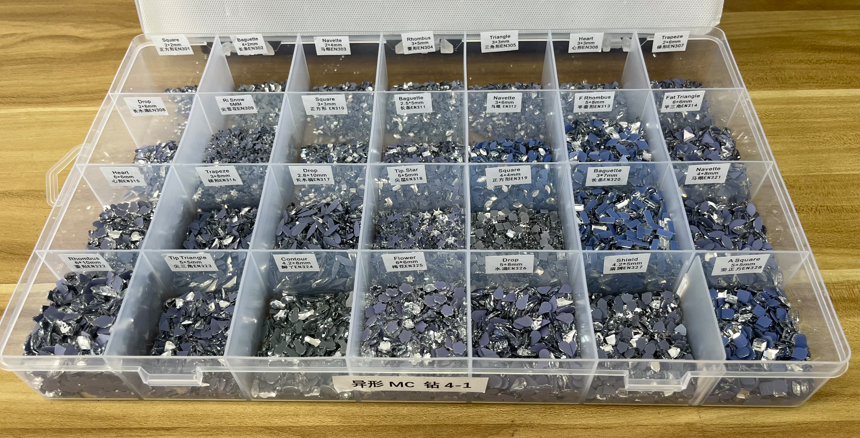 Lead-free shaped MC hotfix rhinestones