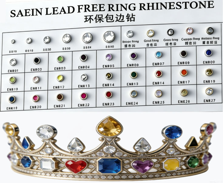 Lead Free Ring  Rhinestones