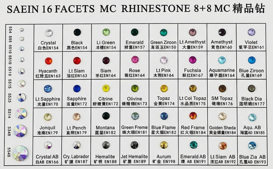 16-facet MC rhinestones