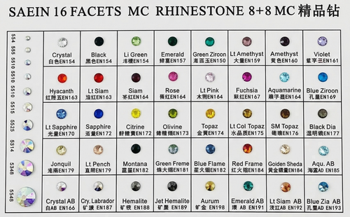 16-facet MC rhinestones